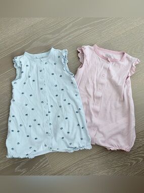 Carter's Just One You Baby Girls Ruffle Sleeve Romper Set of 2